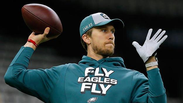 Nick Foles slings it before the NFC Wildcard Game against Chicago.