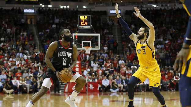 James Harden double step back on Ricky Rubio