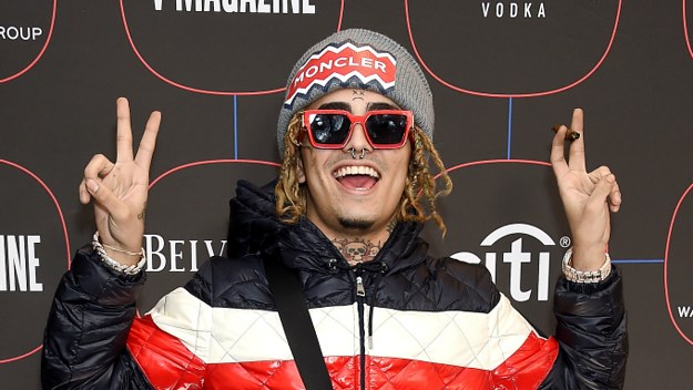 Lil Pump arrives at the Warner Music Group Pre Grammy Celebration
