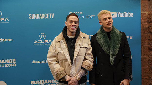 Pete Davidson and Colson Baker attend the World Premiere of Big Time Adolescence