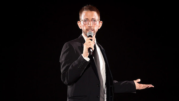 Neal Brennan speaks onstage at The Art of Elysium presents John Legend's HEAVEN.