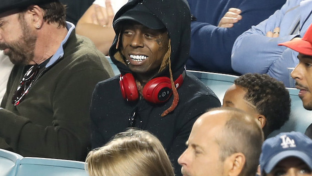 Lil Wayne attends The Los Angeles Dodgers Game.