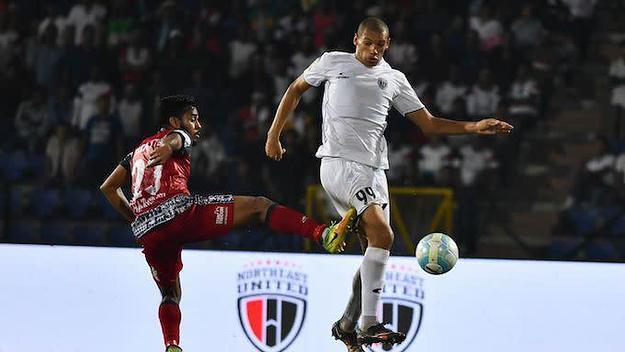Indian Super League soccer team Jamshedpur goes against Northeast United FC