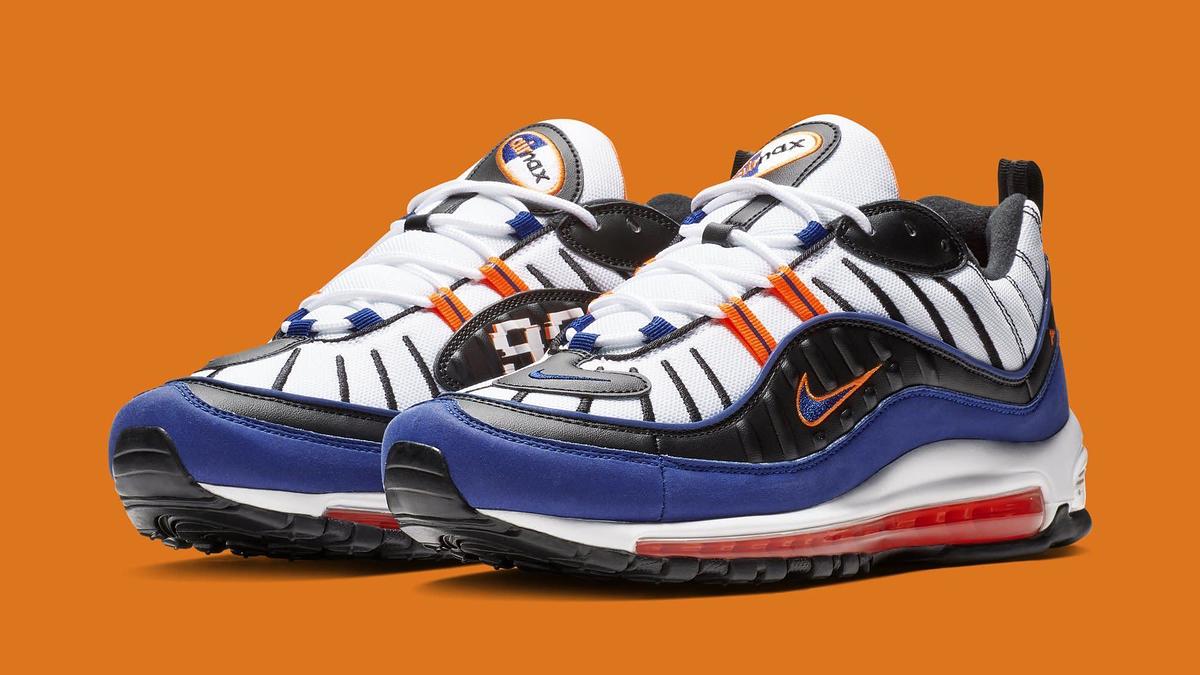 Nike Air Max 98 'White/Deep Royal Blue Total Orange Black' CD1536 100 (Pair)