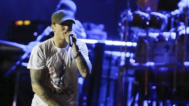 Eminem performs during 2016 Lollapalooza Brazil Day 1.