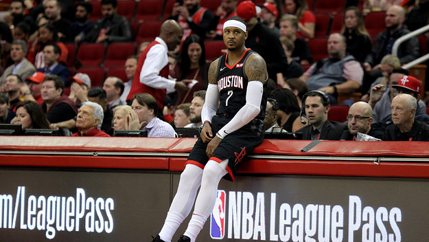 Carmelo Anthony Scorer's Table Rockets 2018