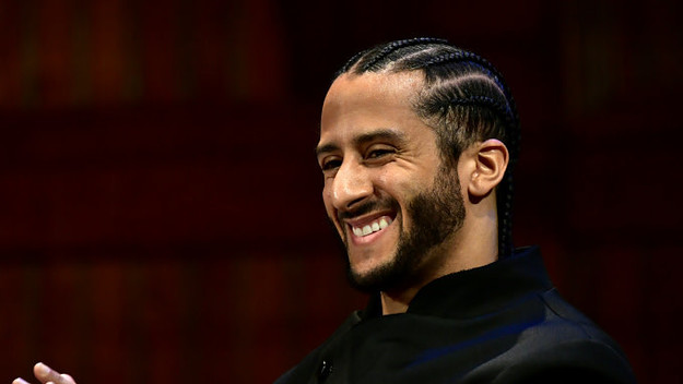 Colin Kaepernick on stage at the W.E.B. Du Bois Medal Award Ceremony