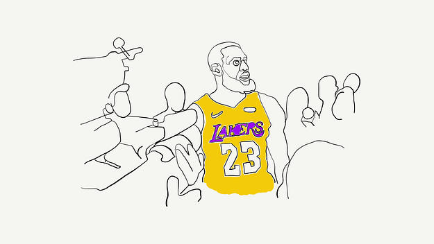 LeBron James Complex Original Media Scrum 2018 November Wide