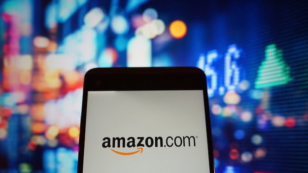 Amazon logo on cell phone