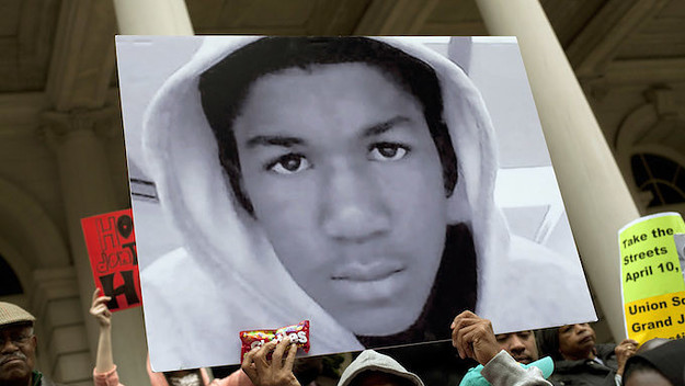 Sign at Trayvon Martin rally
