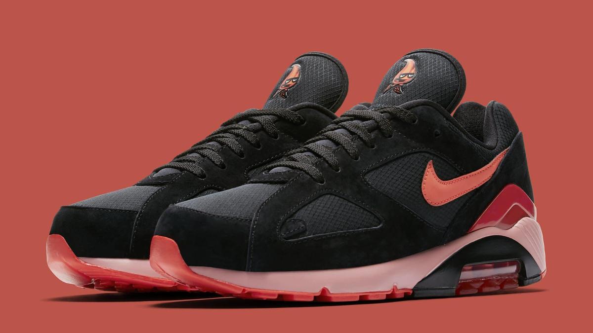 Nike Air Max 180 'Black/Team Orange/University Red' AV3734 001 (Pair)