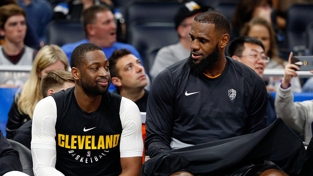 Dwyane Wade LeBron James Cleveland Bench 2018