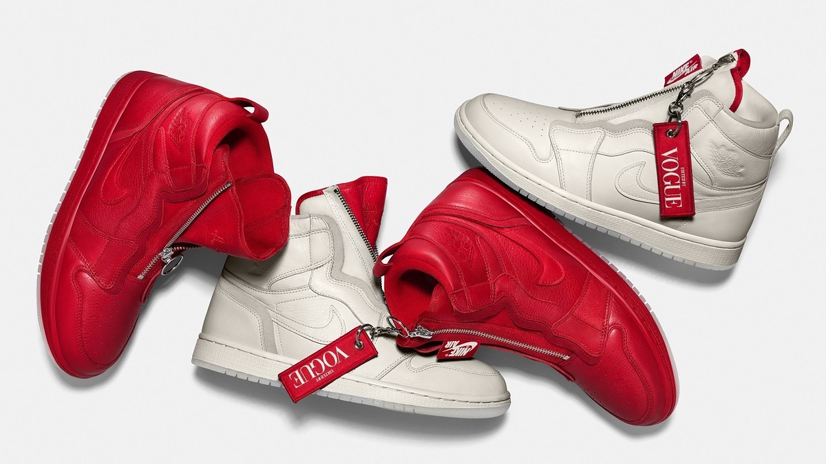 Vogue x Air Jordan 1 Zip AWOK 'Sail' and 'University Red'