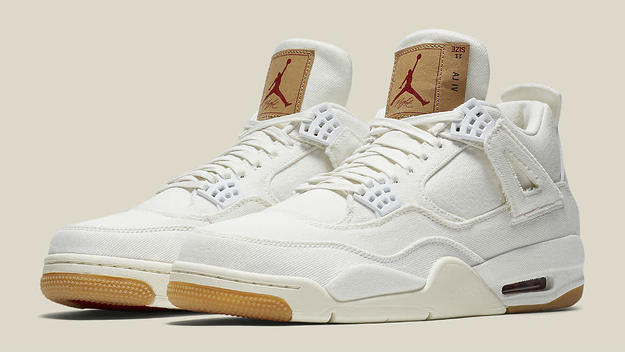 Levi's x Air Jordan 4 White Demin Release Date AO2571 100 Pair