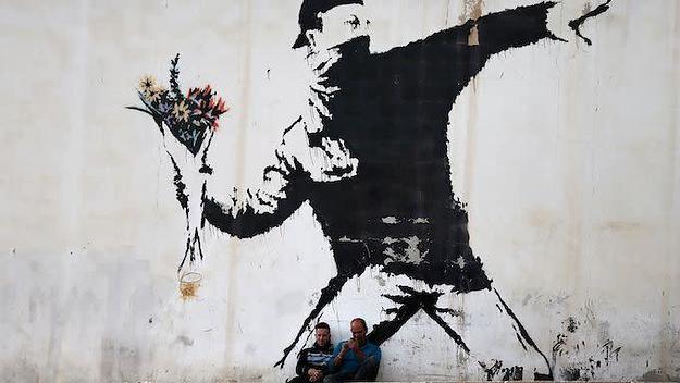 A Banksy mural.