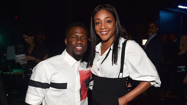 Actors Kevin Hart (L) and Tiffany Haddish attend CinemaCon 2018 Universal Pictures.