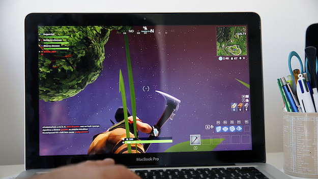 A gamer plays the video game 'Fortnite: Battle Royale'
