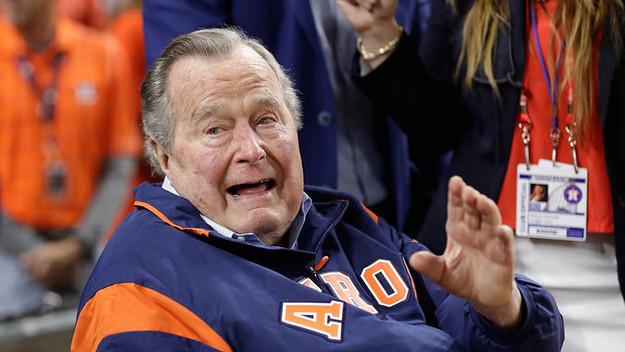 George H. W. Bush at the 2017 World Series