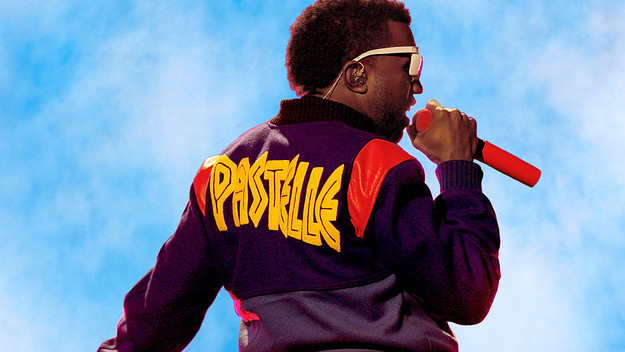 Kanye West wearing Pastelle varsity jacket