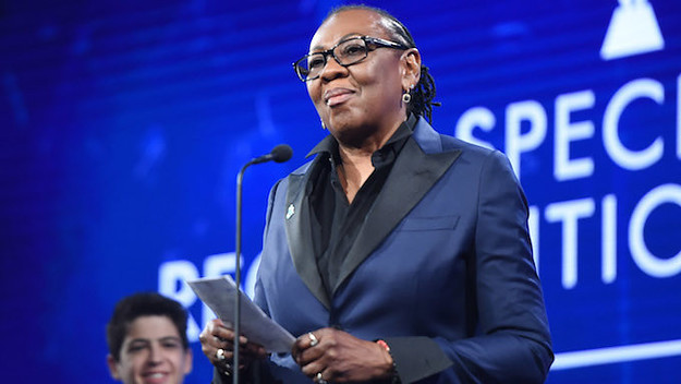 Gloria Carter accepts a Special Recognition Award onstage at the 29th Annual GLAAD Media Awards.