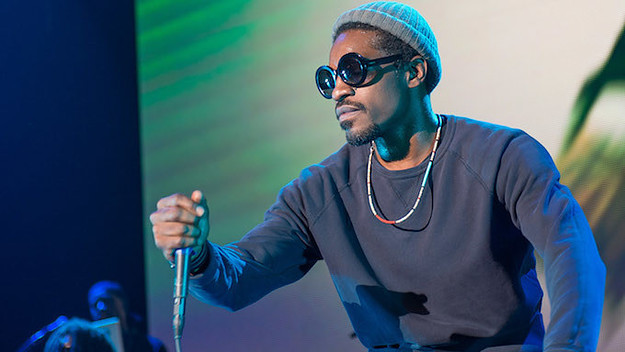 Rapper Andre 3000 performs on stage during the 2016 ONE Musicfest at Lakewood Amphitheatre.