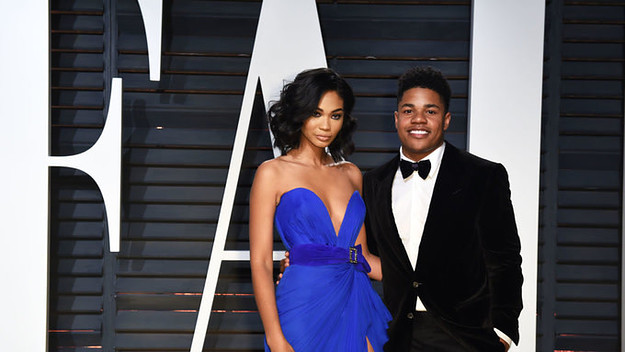 Chanel Iman and Sterling Shepard attend the 2017 Vanity Fair Oscar Party