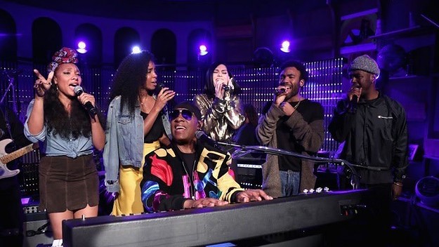 Stevie Wonder and fans