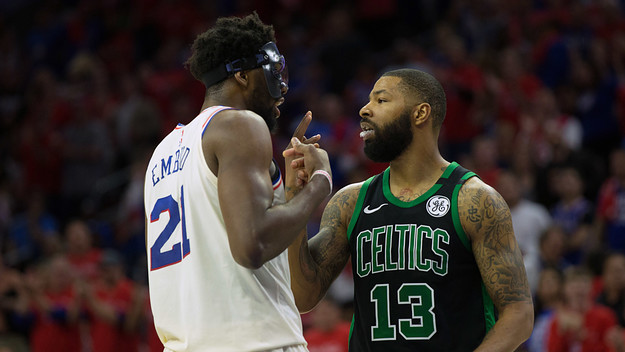 Joel Embiid Marcus Morris Playoffs 2018