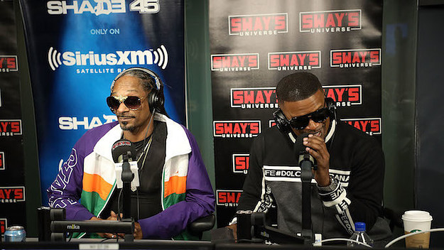 Snoop Dogg and Jamie Foxx visit 'Sway in the Morning' at SiriusXM Studios.