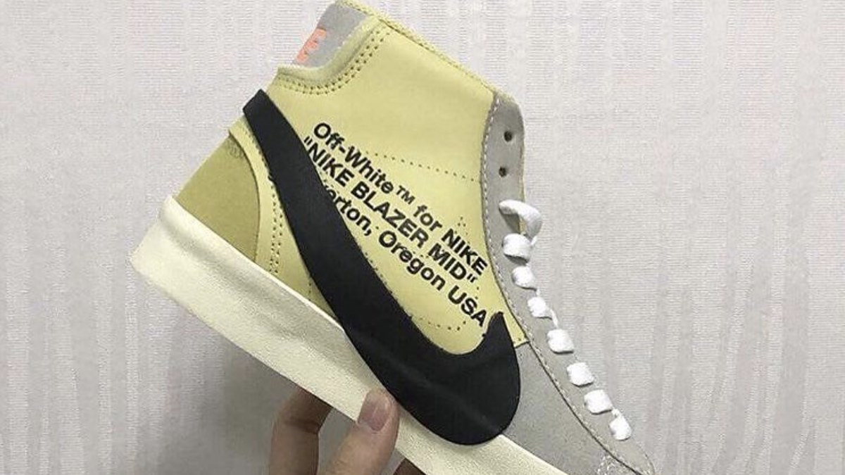 Off White x Nike Blazer Mid Canvas 'Pale Vanilla' AA3832 700