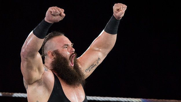Braun Strowman reacts during to the WWE Live Duesseldorf event
