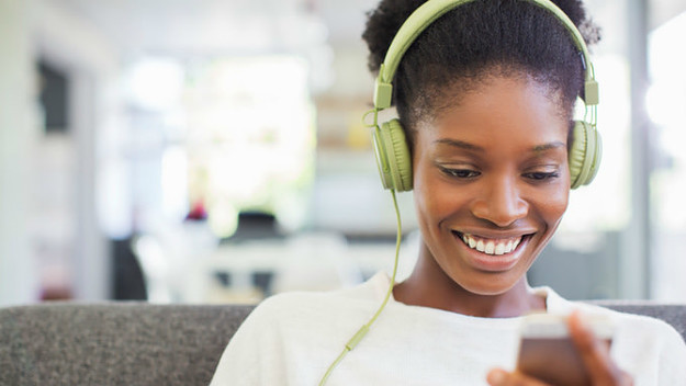 Woman Listening Spotify Hulu