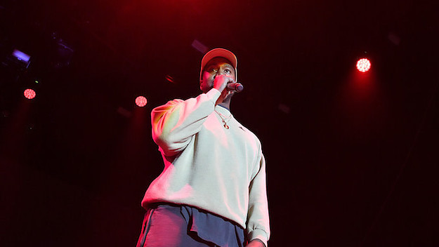 Kanye West onstage at adidas Creates 747 Warehouse St.