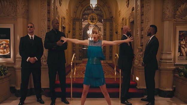 This is a photo of Taylor Swift in her "Delicate" music video.