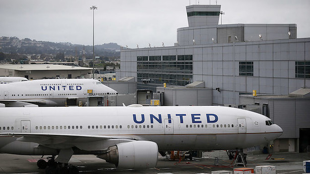 United Airlines at airport