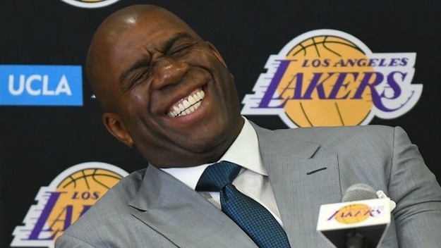 Magic Johnson laughs.