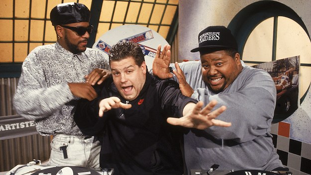 'Yo! MTV Raps' producer Ted Demme with hosts Ed Lover and Dr. Dré.