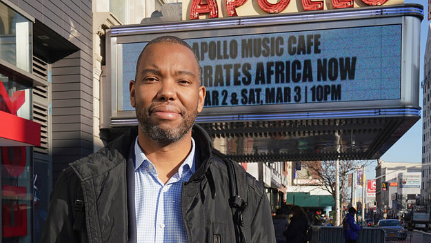 Ta Nehisi Coates poses at the 'Black Panther' Special Screening at Apollo Theater