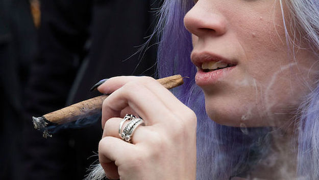 This is a picture of someone smoking.