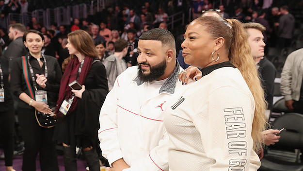 This is a photo of Queen Latifah and DJ Khaled.
