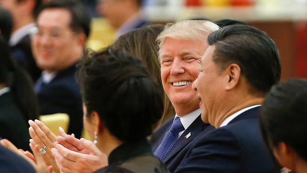 President Donald Trump and President Xi Jinping at the Great Hall of the People