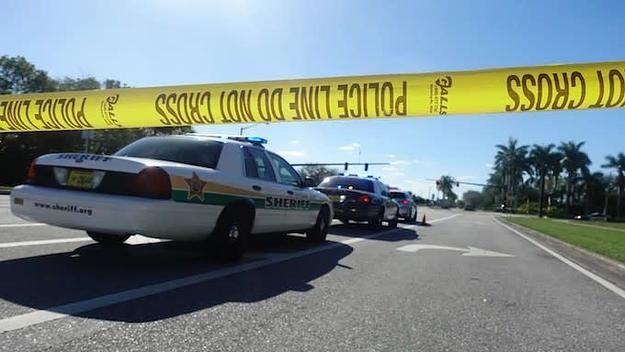 Police cordon off the area after the school shooting