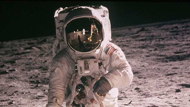 buzz aldrin moon walk getty