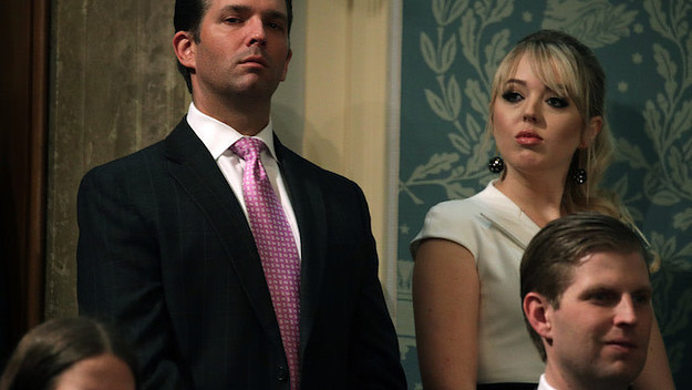 Donald Trump Jr., and Tiffany Trump attend the State of the Union address.