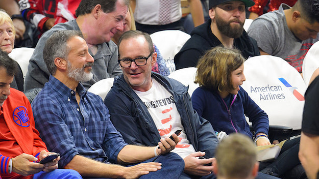 Clark Gregg attends a basketball game between the Utah Jazz and the Los Angeles Clippers.