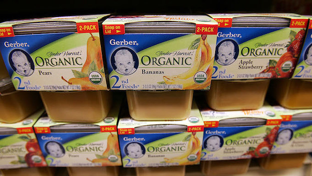 Gerber organic baby food product