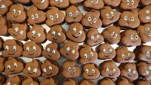 The Chocolate Banana poo emoji macaroon.