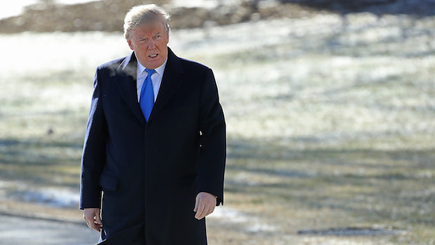 President Donald Trump walking from the Oval Office