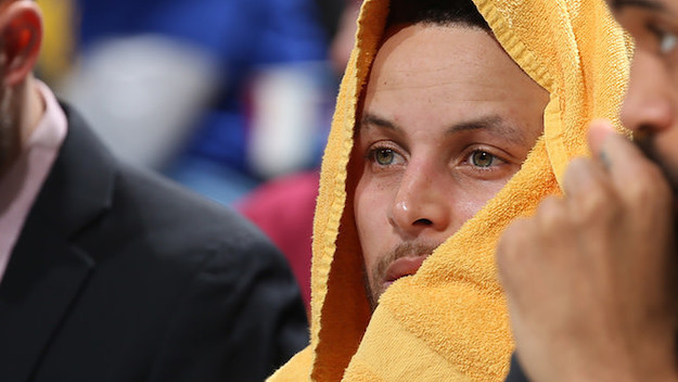 Steph Curry during a match with the Cavaliers.