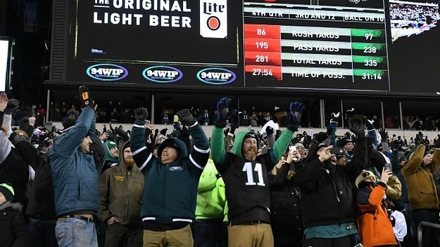 Eagles fan at playoff game.